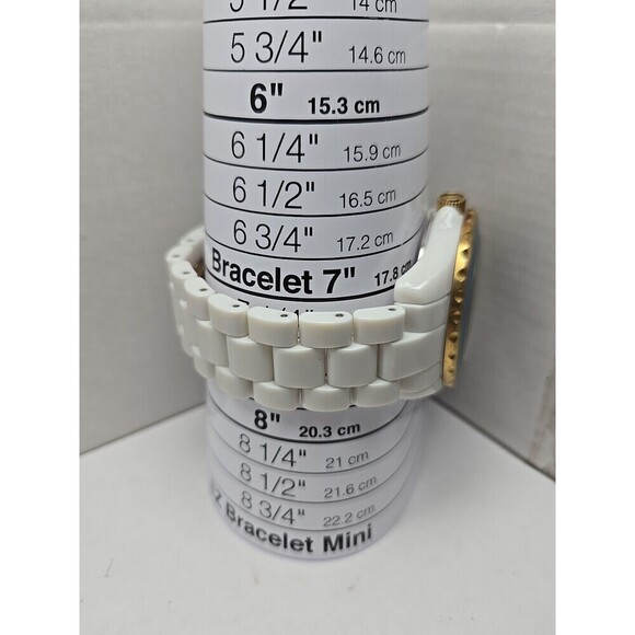 Met Museum Of Art Bleu Celeste Floral White Link Bracelet Watch New Battery main image 12
